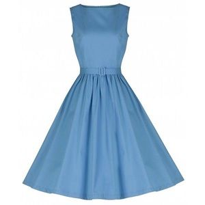 ‘Audrey’ Pastel Blue Swing Dress